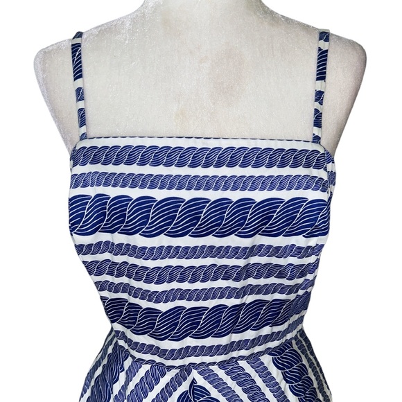 Vineyard Vines Blue & White Nautical Rope Fit & Flare Mini Dress - 10 - Picture 2 of 9